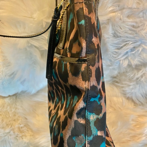 Coach Leopard Print Tote Bag - Black and Brown - Picture 4 of 11